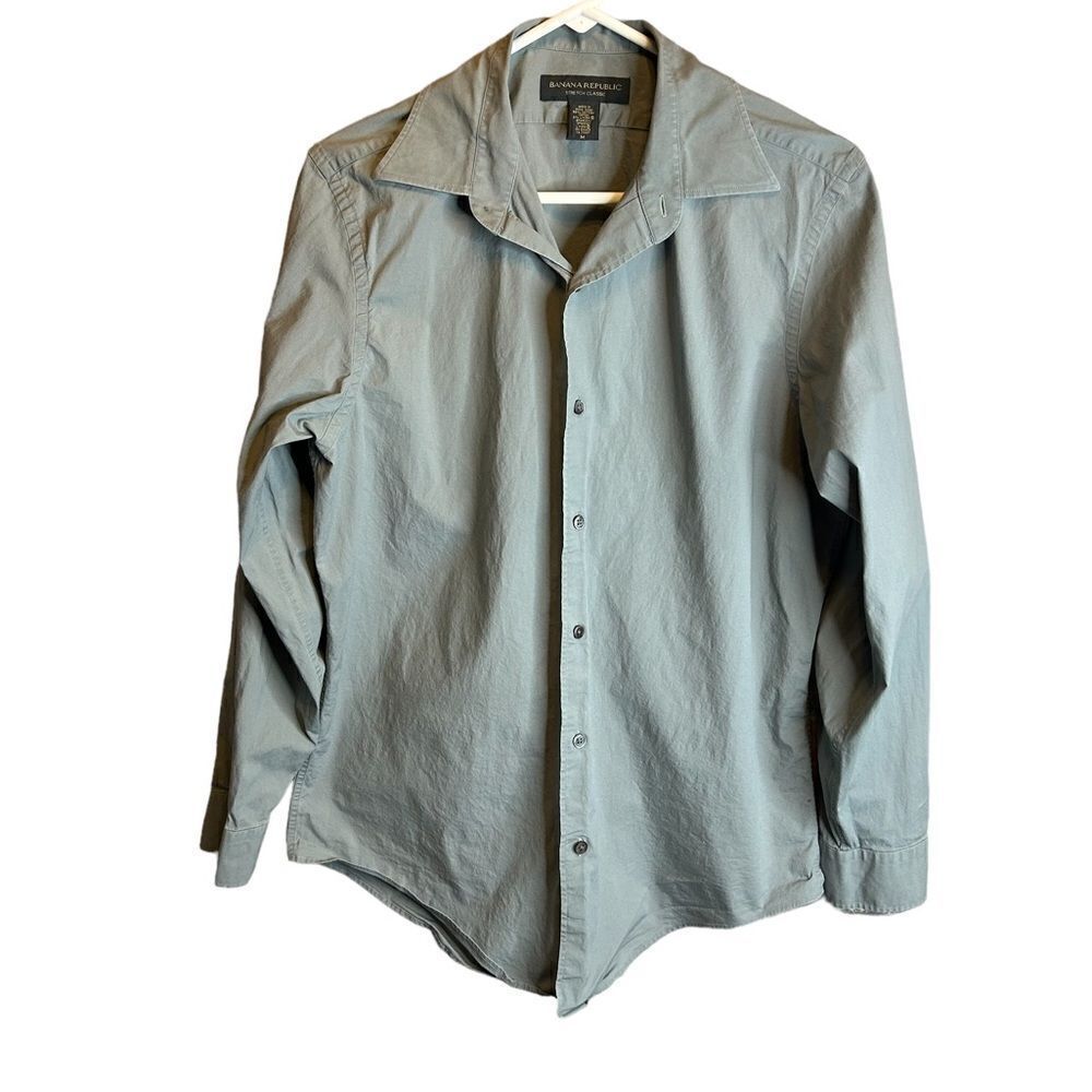 5 for $25🔥Medium Banana Republic Stretch Classic Grey Collared Dress Shirt